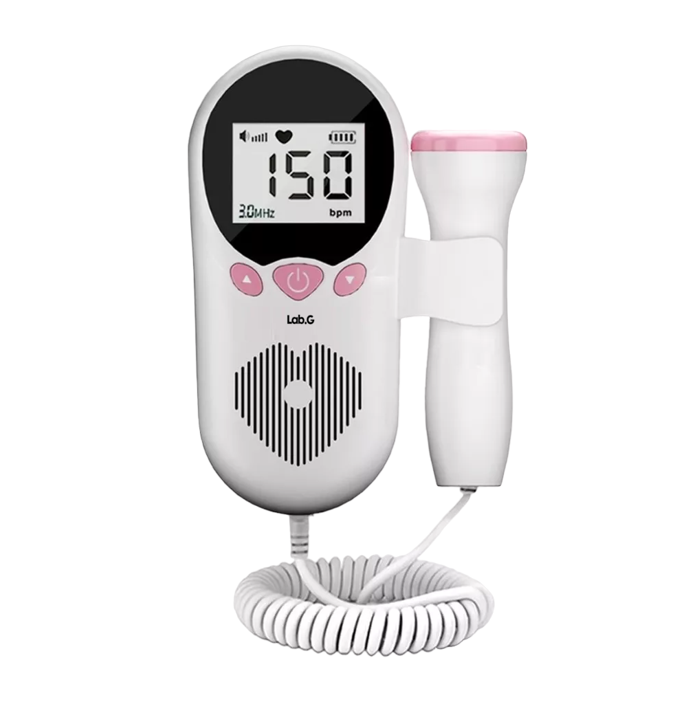 Detector De Frecuencia Cardíaca Fetal, Portátil Blanco/rosa