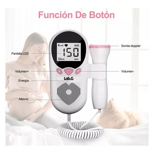 Foto 2 | Detector De Frecuencia Cardíaca Fetal, Portátil Blanco/rosa