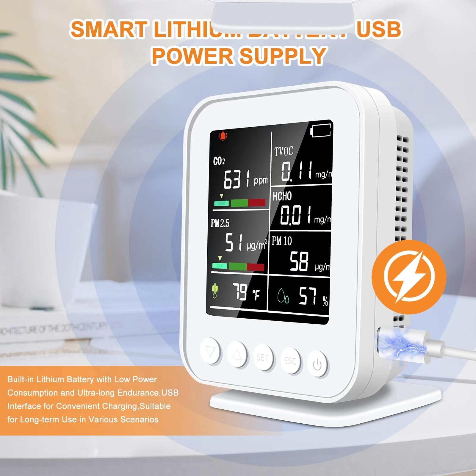 Foto 5 pulgar | Monitor De Calidad Del Aire Brw Indoor 7 En 1, Medidor De Co2 Tvoc Hcho - Venta Internacional.
