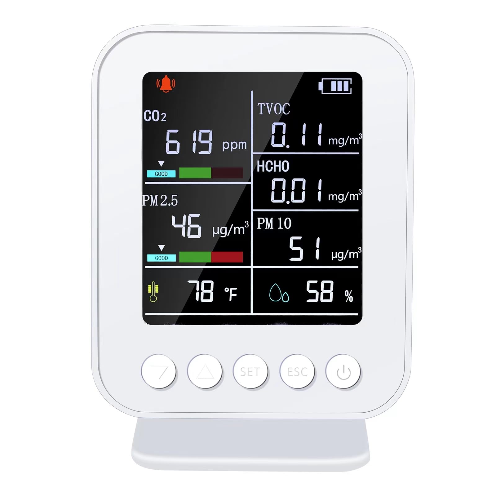 Foto 7 | Monitor De Calidad Del Aire Brw Indoor 7 En 1, Medidor De Co2 Tvoc Hcho - Venta Internacional.