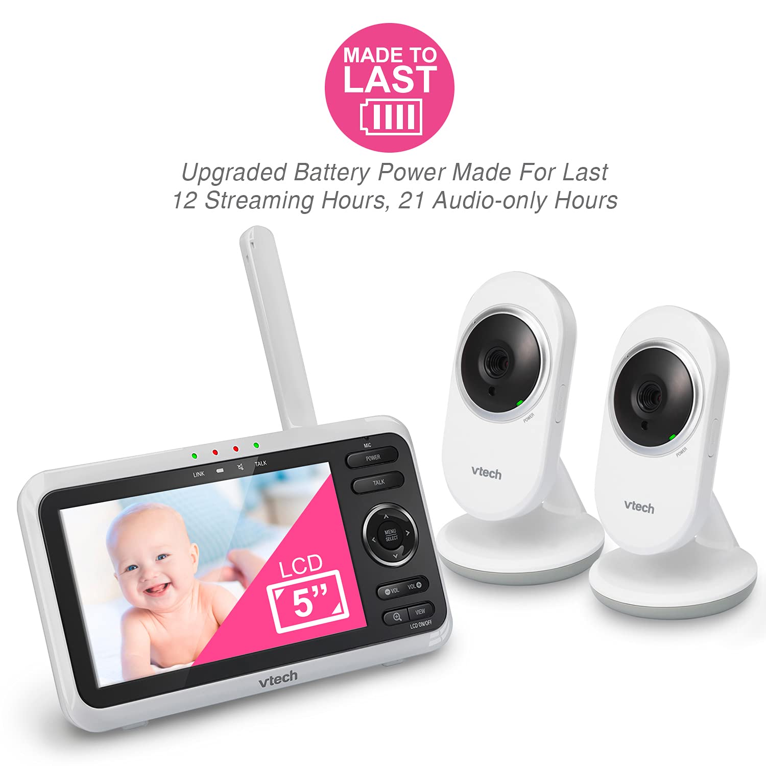 Foto 4 pulgar | Monitor Para Bebés Vtech Vm350-2 Con Pantalla Mejorada De 5 Pulgadas Y 2 Cámaras - Venta Internacional.