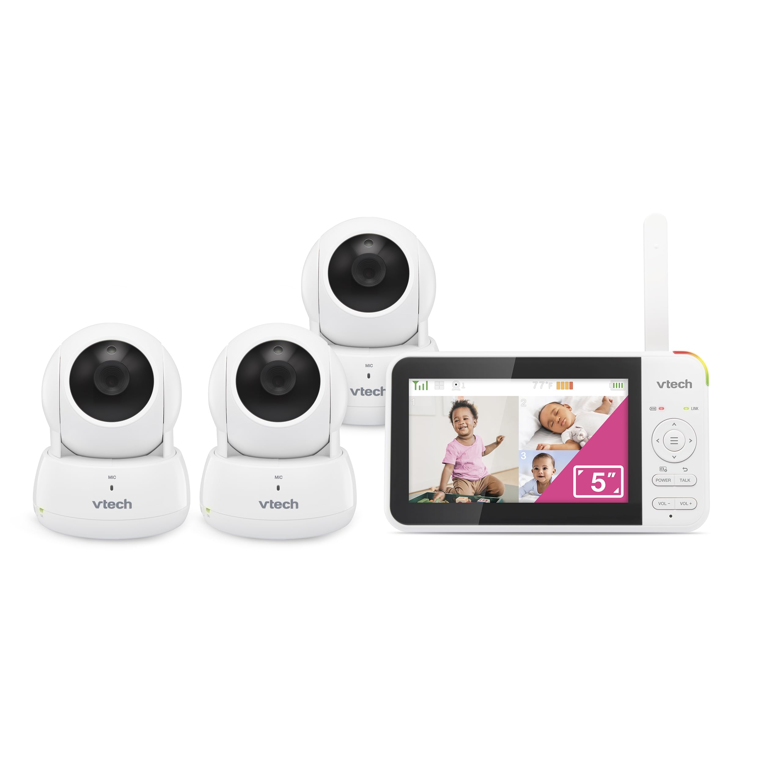 Foto 2 pulgar | Monitor De Vídeo Para Bebés Vtech Vm924-3 Con 3 Cámaras Lcd De 5'' - Venta Internacional.