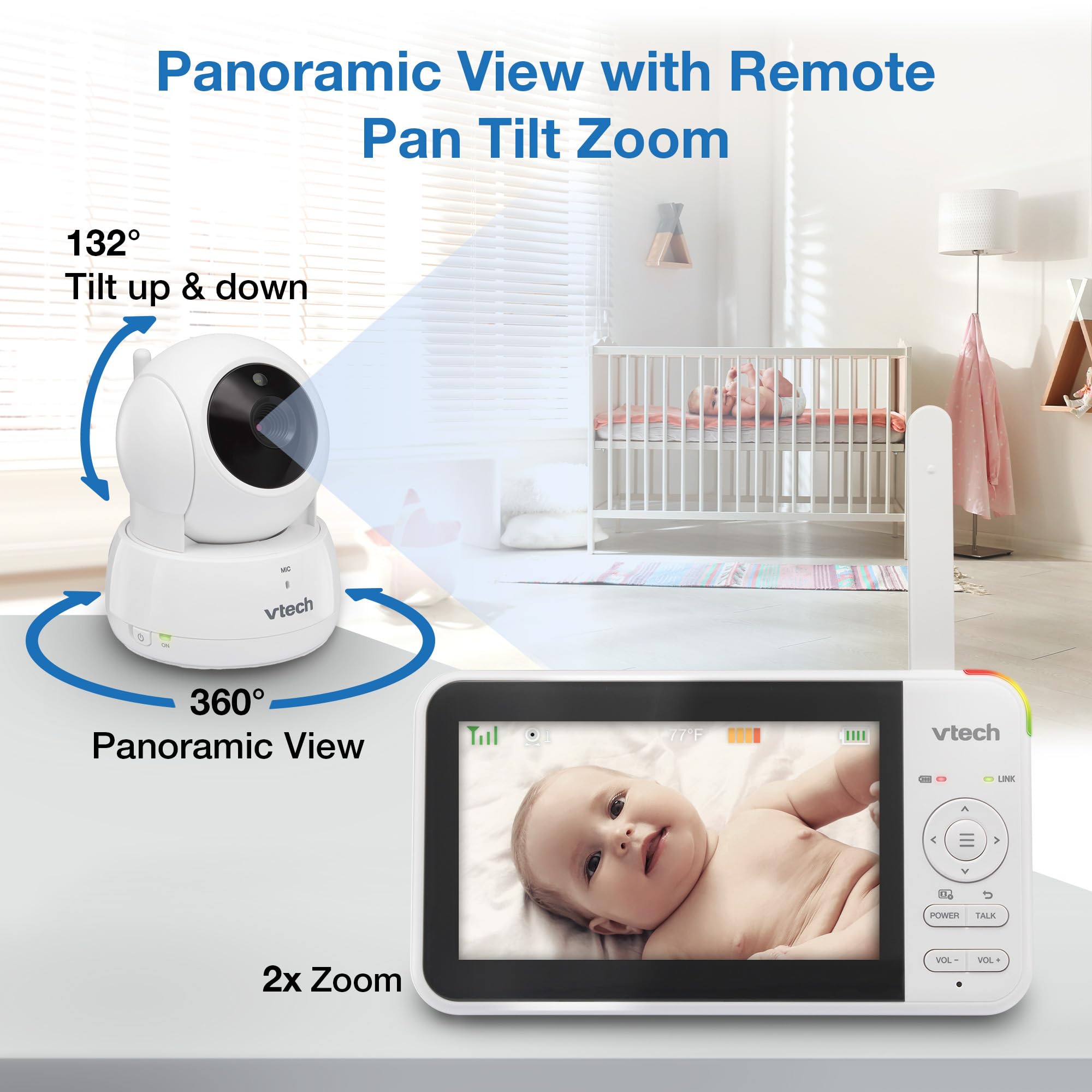 Foto 5 pulgar | Monitor De Vídeo Para Bebés Vtech Vm924-3 Con 3 Cámaras Lcd De 5'' - Venta Internacional.