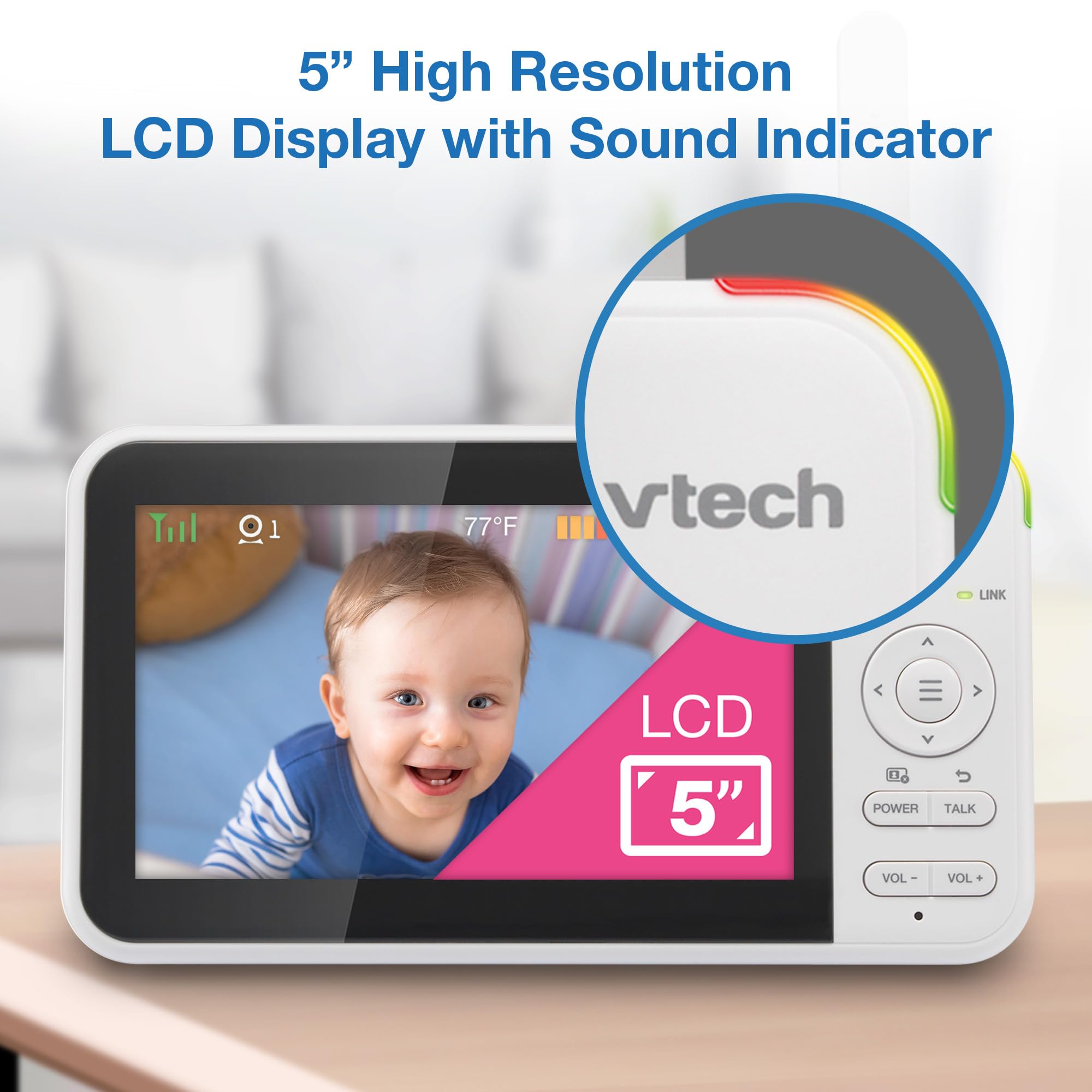 Foto 7 | Monitor De Vídeo Para Bebés Vtech Vm924-3 Con 3 Cámaras Lcd De 5'' - Venta Internacional.
