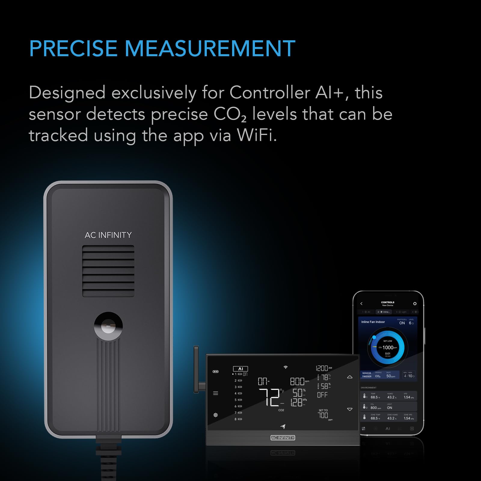 Foto 3 pulgar | Sensor De Luz Co2+ Compatible Con Controlador Ac Infinity Ai+ - Venta Internacional.