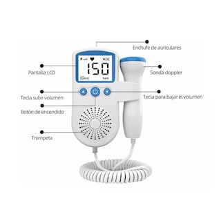 Foto 2 | Ultrasonido Portátil Fetal Oye Latidos de tu Bebé Eo Safe Imports ESI-11708 Blanco