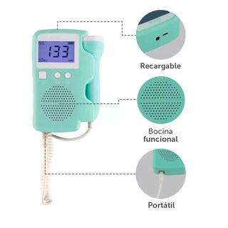 Foto 2 | Ultrasonido Portatil Doppler Fetal Oye Latidos De Tu Bebe Eo Safe Imports Esi-17370 Verde