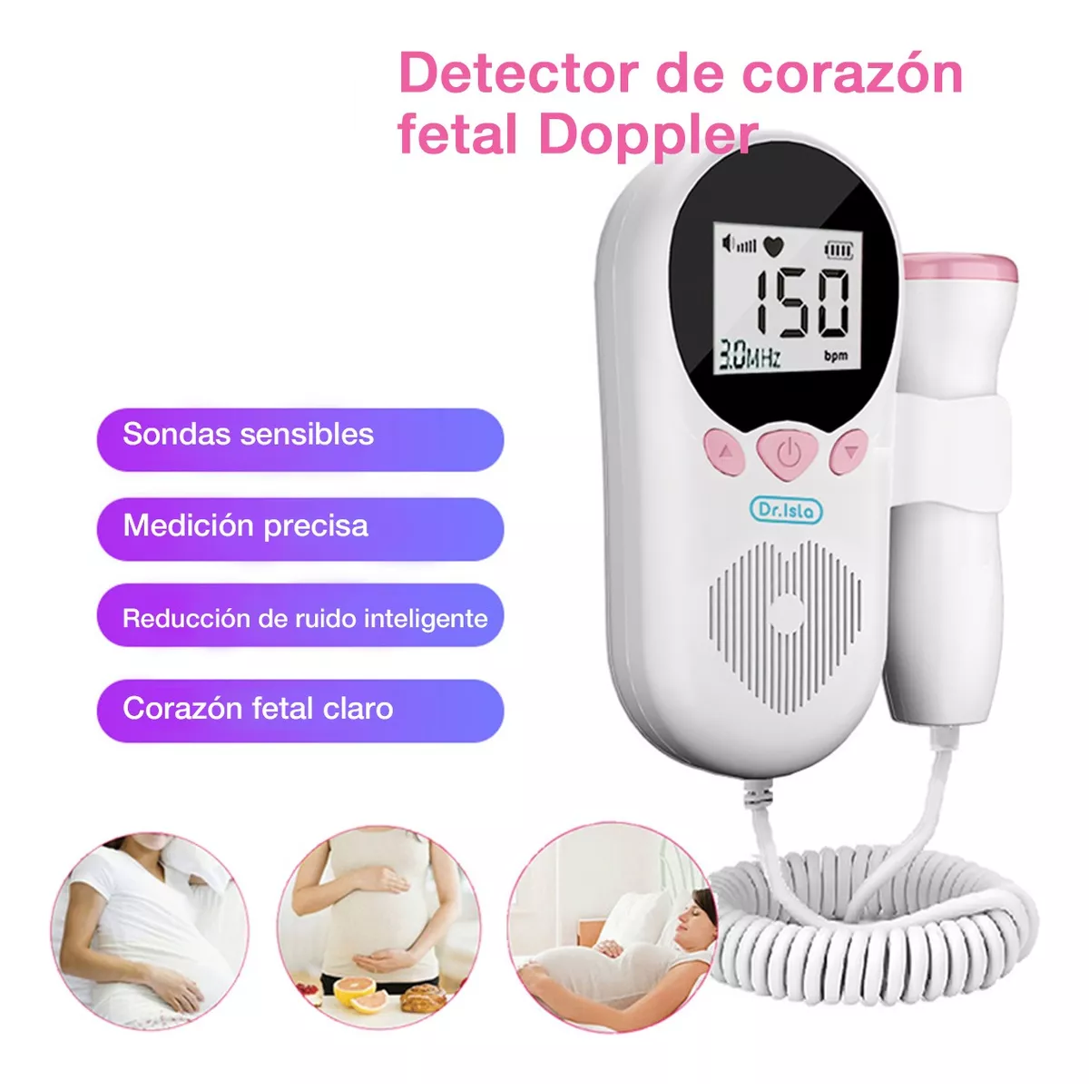 Foto 3 | Monitor Fetal Doppler Monitor Para Escuchar Latidos Bebé Eo Safe Imports Esi-17368 Blanco
