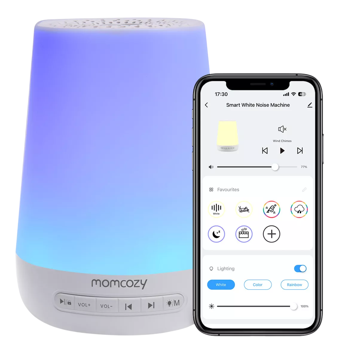 Foto 2 pulgar | Máquina de Ruido Blanco Momcozy con Control App y Luz Nocturna Blanco