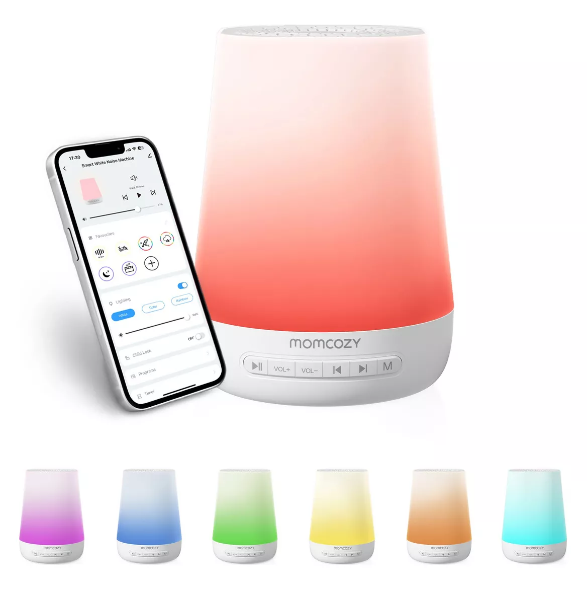 Foto 4 pulgar | Máquina de Ruido Blanco Momcozy con Control App y Luz Nocturna Blanco