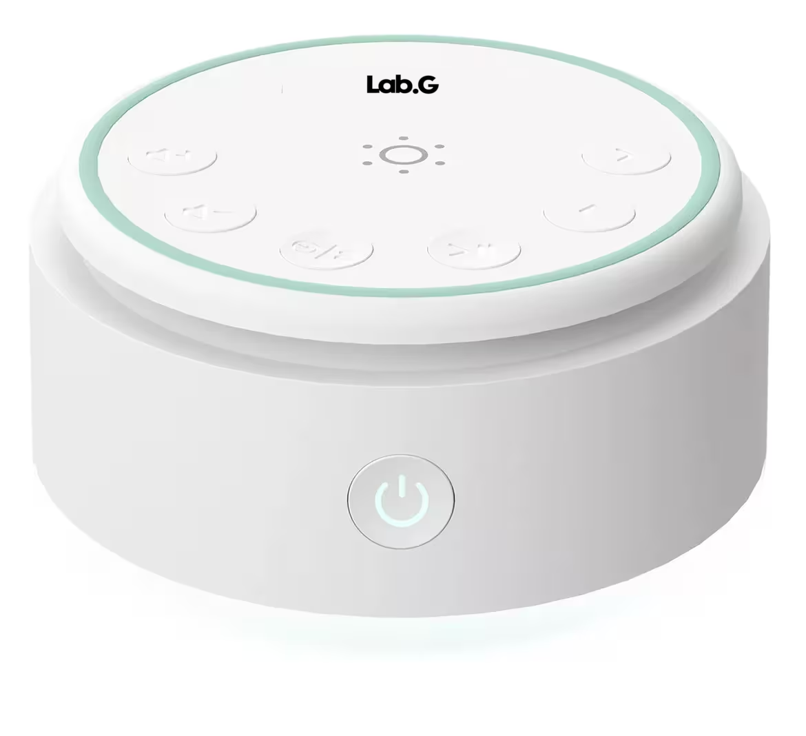 Máquina De Sonido Para Bebés Adultos Lab.g, Ruido Blanco Diseño Laberinto Color Blanco