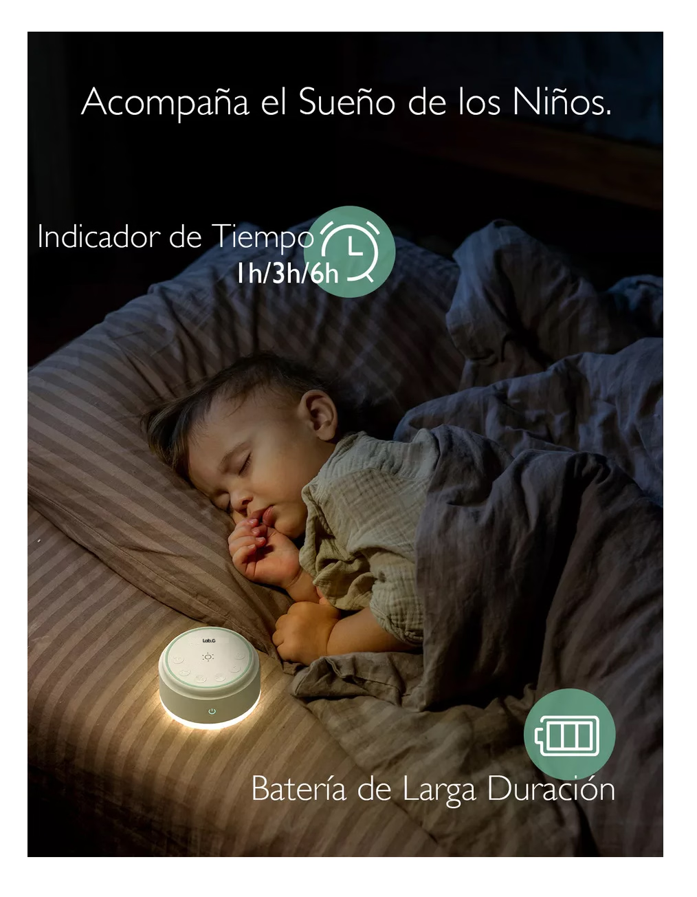 Foto 4 | Máquina De Sonido Para Bebés Adultos Lab.g, Ruido Blanco Diseño Laberinto Color Blanco