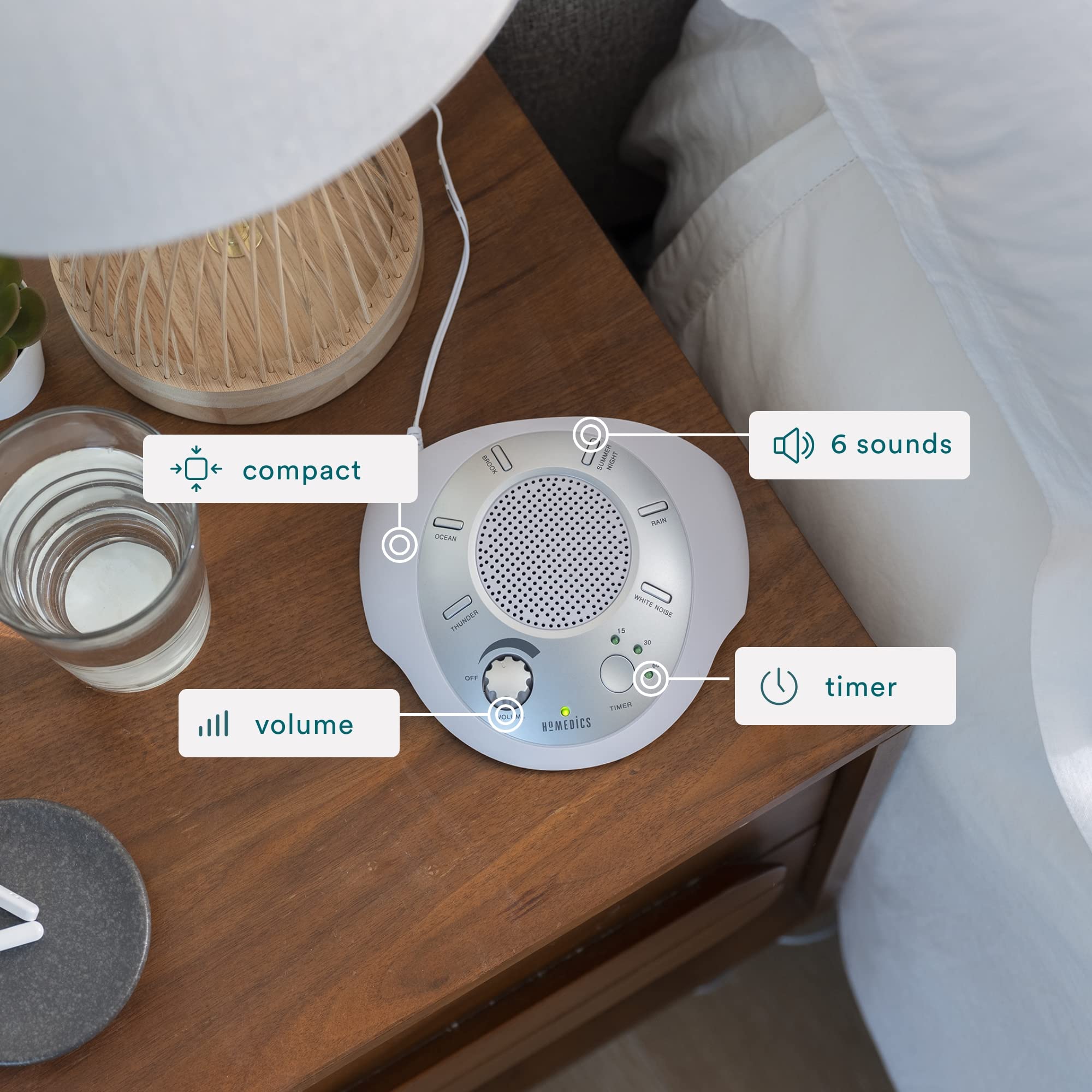 Foto 4 pulgar | Máquina De Sonido White Noise Homedics Soundsleep Silver - Venta Internacional.