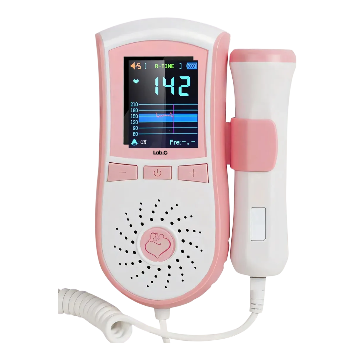 Monitor Fetal  Lab.g  Doppler Para Escuchar Latidos Bebe Blanco Rosa