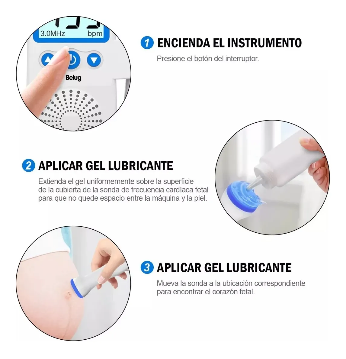 Foto 4 pulgar | Monitor Para Escuchar Latidos Del Bebe  Azul/blanco