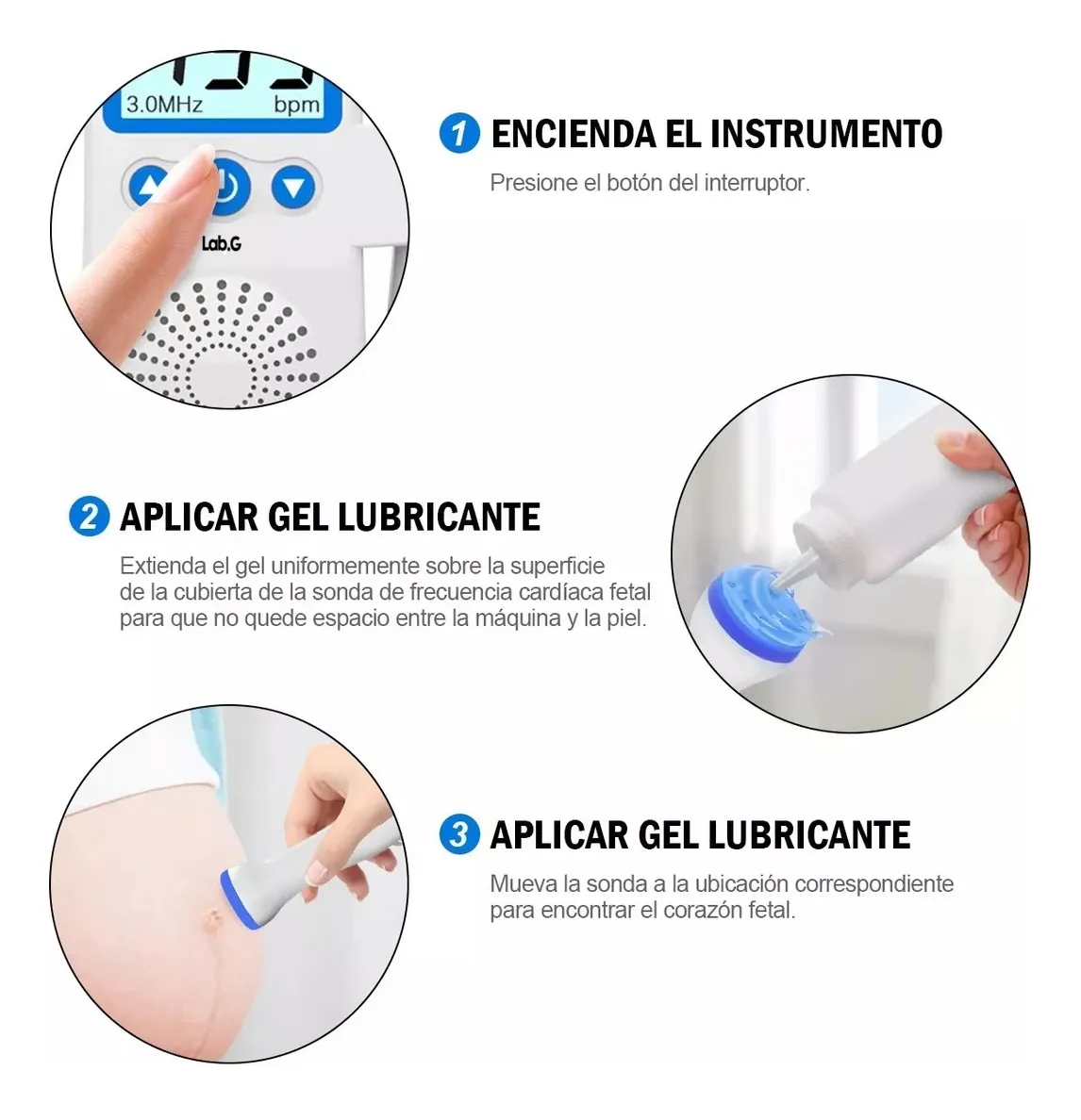 Foto 3 | Monitor Para Escuchar Latidos Del Bebe  Azul/blanco