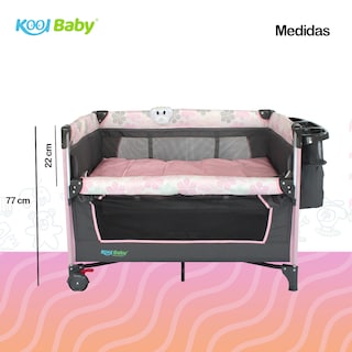 Foto 7 | Cuna de Viaje con Toldo Mosquitero Kool Baby PP-02 color Gris y Rosa