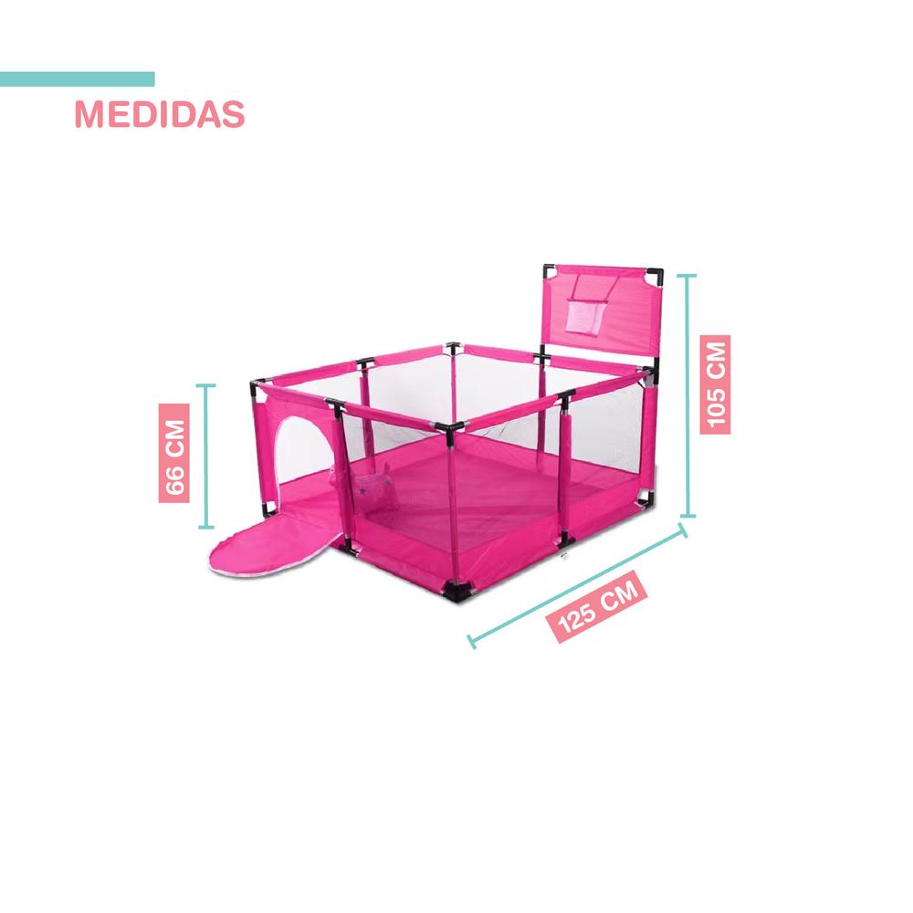 Foto 3 pulgar | Corral con Canasta de Basquetbol Yei color Rosa para Bebé