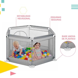 Foto 4 | Corral Hexagonal Yei color Gris para Bebé