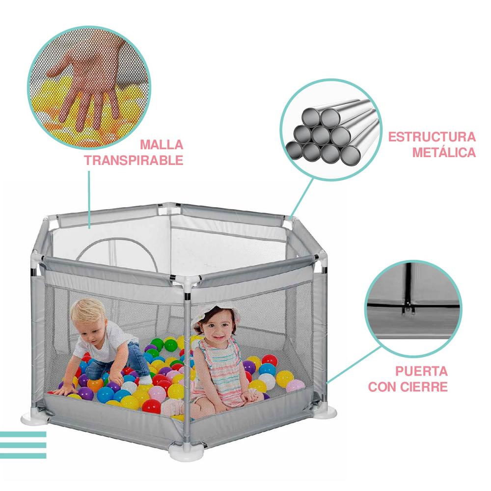 Foto 7 pulgar | Corral Hexagonal Yei color Gris para Bebé