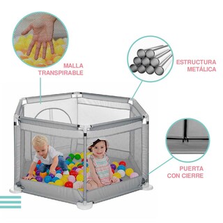 Foto 6 | Corral Hexagonal Yei color Gris para Bebé