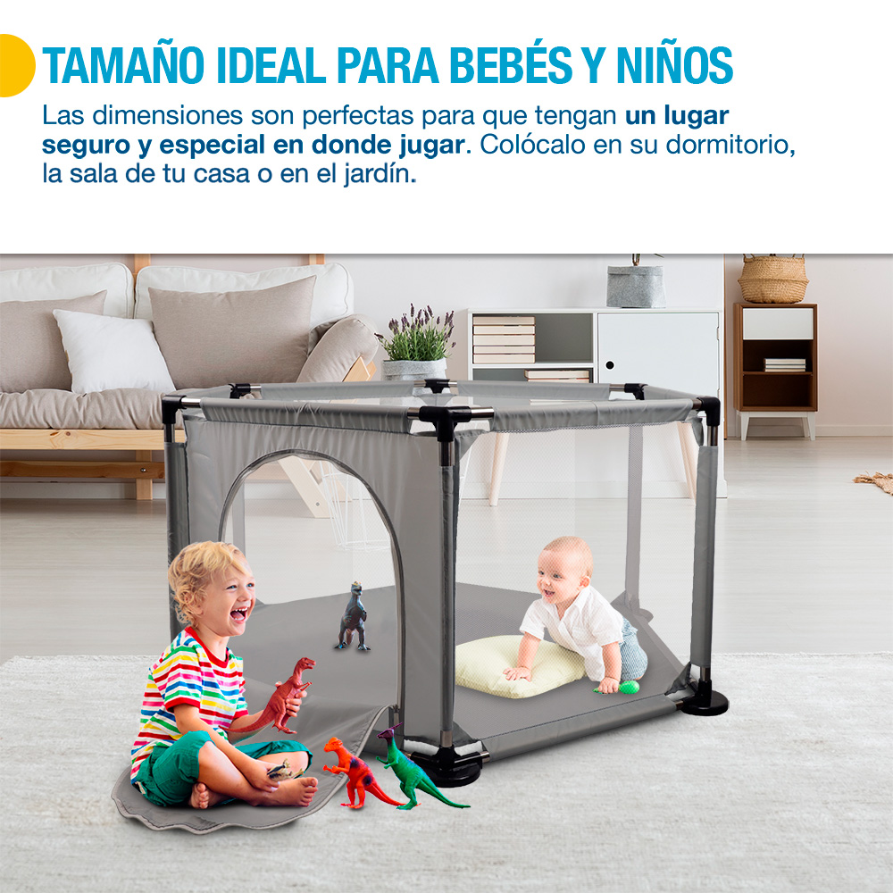 Foto 6 pulgar | Corral para Bebé Portátil Interior Exterior Bolsa De Viaje, Shimy Gris 83282-gl