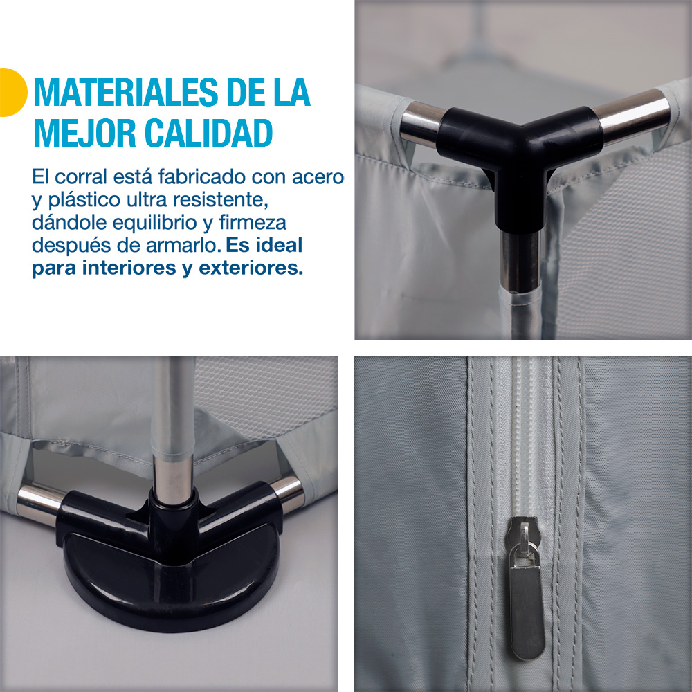 Foto 7 pulgar | Corral para Bebé Portátil Interior Exterior Bolsa De Viaje, Shimy Gris 83282-gl