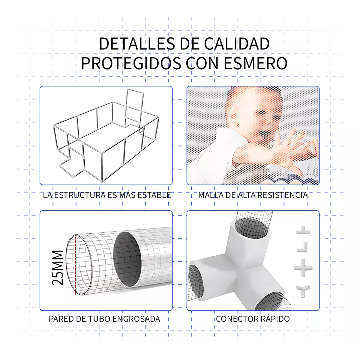 Foto 2 | Corralito Para Bebé Corral Infantil Gimnasio De Juegos Eo Safe Imports Esi-18406 Azul