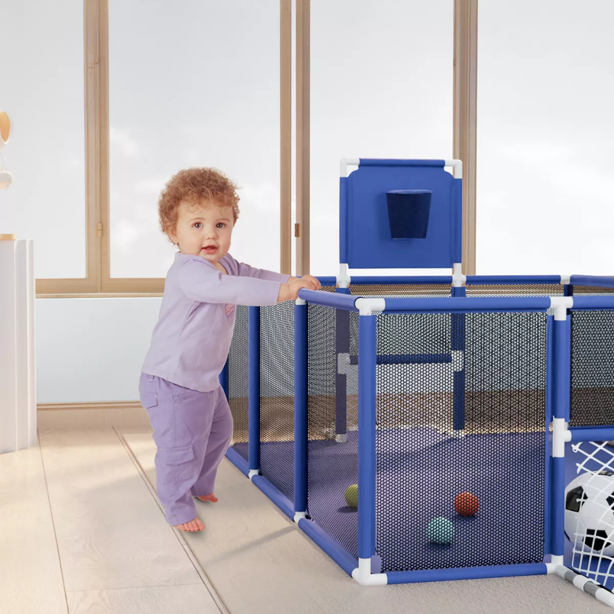 Foto 4 pulgar | Corralito Para Bebé Corral Infantil Gimnasio De Juegos Eo Safe Imports Esi-18406 Azul