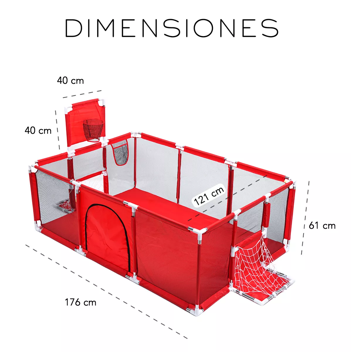 Foto 4 pulgar | Corralito Para Bebé Corral Infantil Gimnasio De Juegos Eo Safe Imports Esi-18407  Rojo