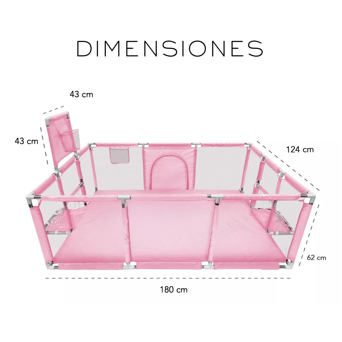 Foto 3 pulgar | Corralito Para Bebé Corral Infantil  Gimnasio De Juegos Eo Safe Imports Esi-18408  Rosa