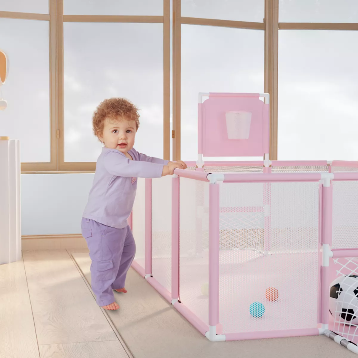 Foto 4 pulgar | Corralito Para Bebé Corral Infantil  Gimnasio De Juegos Eo Safe Imports Esi-18408  Rosa