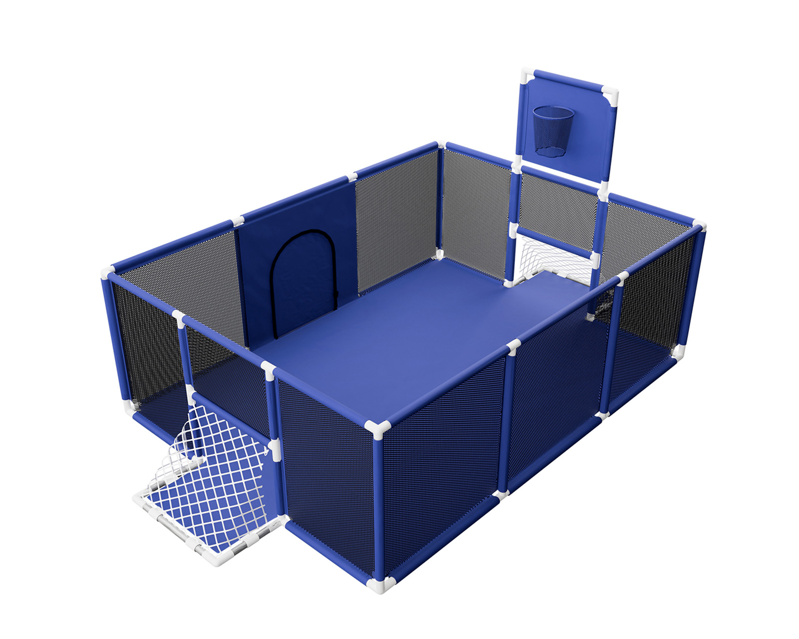 Corral Infantil Gimnasio De Juegos Para Bebé Seguro Color Azul Basitex