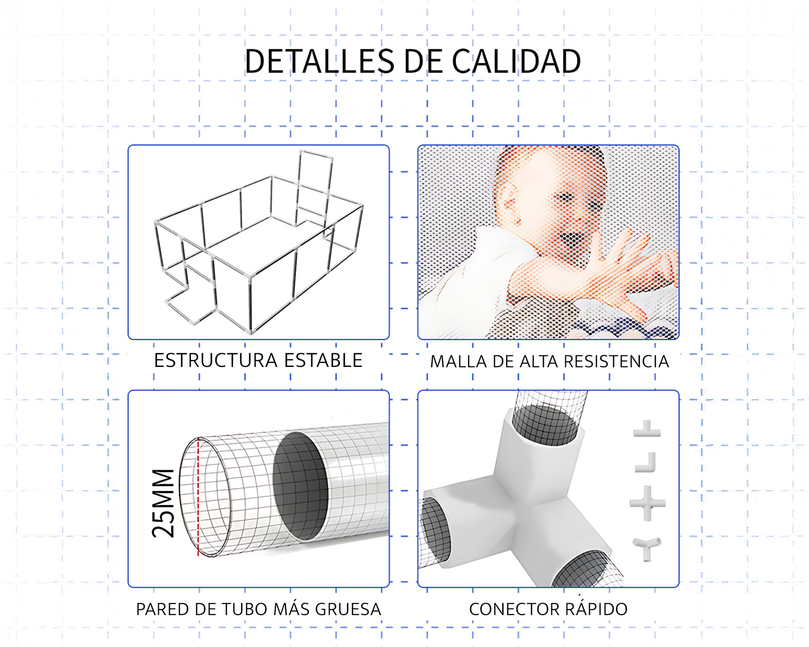 Foto 6 pulgar | Corral Infantil Gimnasio De Juegos Para Bebé Seguro Color Azul Basitex