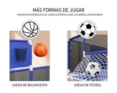 Foto 6 | Corral Infantil Gimnasio De Juegos Para Bebé Seguro Color Azul Basitex