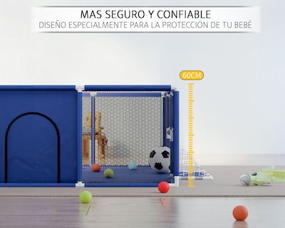 Foto 8 | Corral Infantil Gimnasio De Juegos Para Bebé Seguro Color Azul Basitex