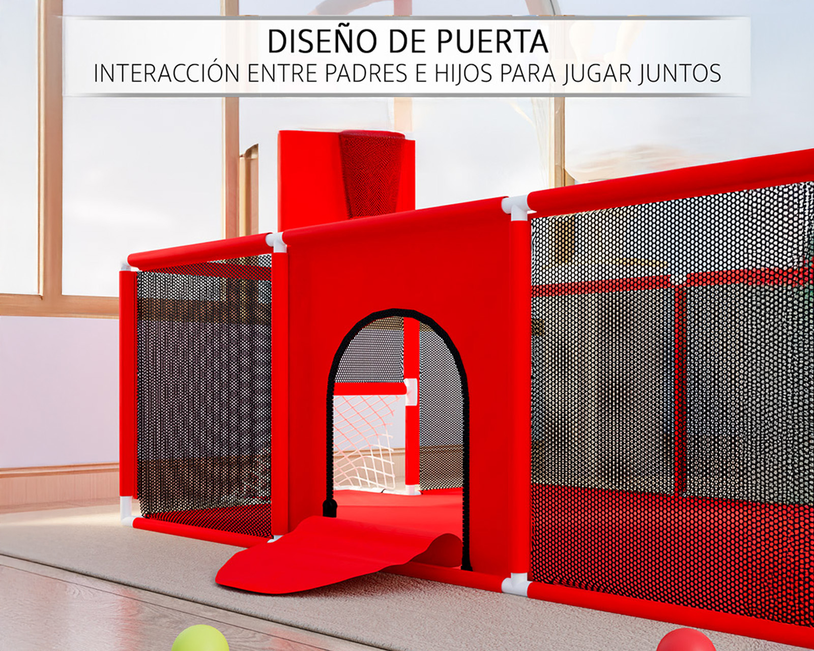 Foto 8 pulgar | Corral Infantil Gimnasio De Juegos Para Bebé Seguro Color Rojo Basitex