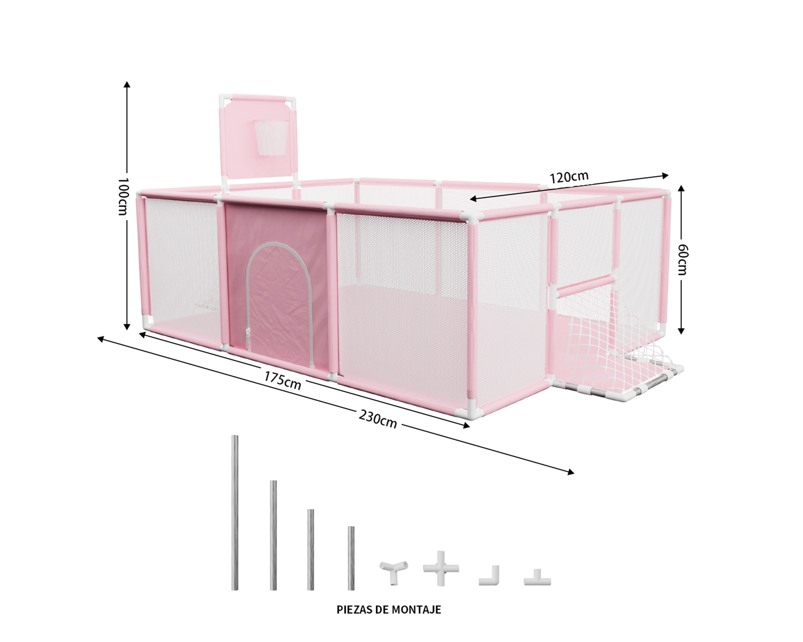 Foto 4 pulgar | Corral Infantil Gimnasio De Juegos Para Bebé Seguro Color Rosa Basitex