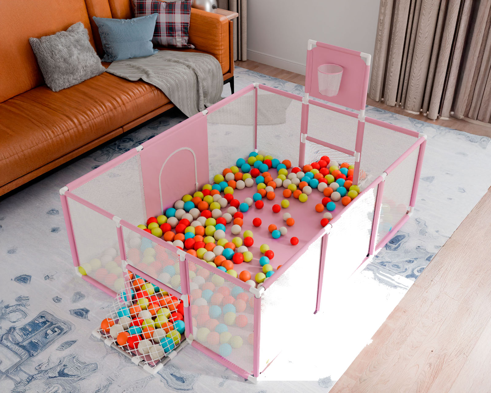 Foto 9 pulgar | Corral Infantil Gimnasio De Juegos Para Bebé Seguro Color Rosa Basitex