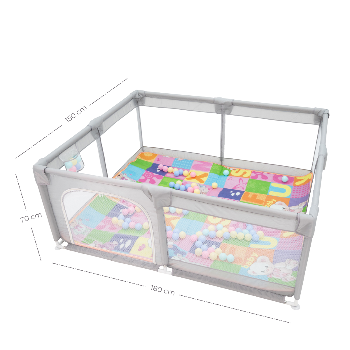 Foto 5 pulgar | Corral Para Bebé Aeiou Bc004 Plegable 150*180 Grande Gris