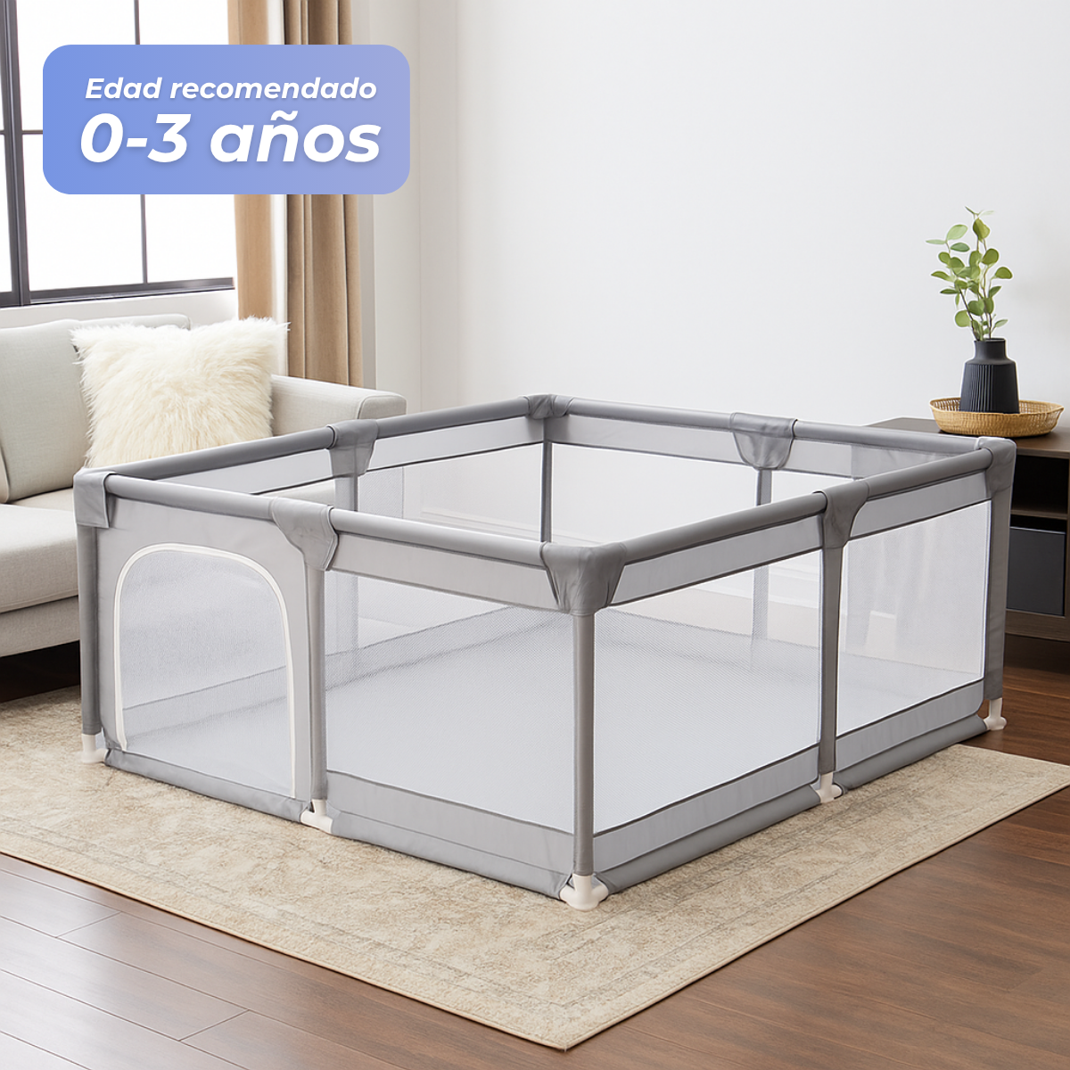 Foto 7 | Corral Para Bebé Aeiou Bc004 Plegable 150*180 Grande Gris