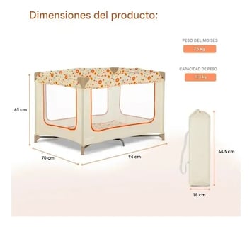 Foto 4 | Corral Para Bebé Dream On Me Plegable Contemporáneo Beige