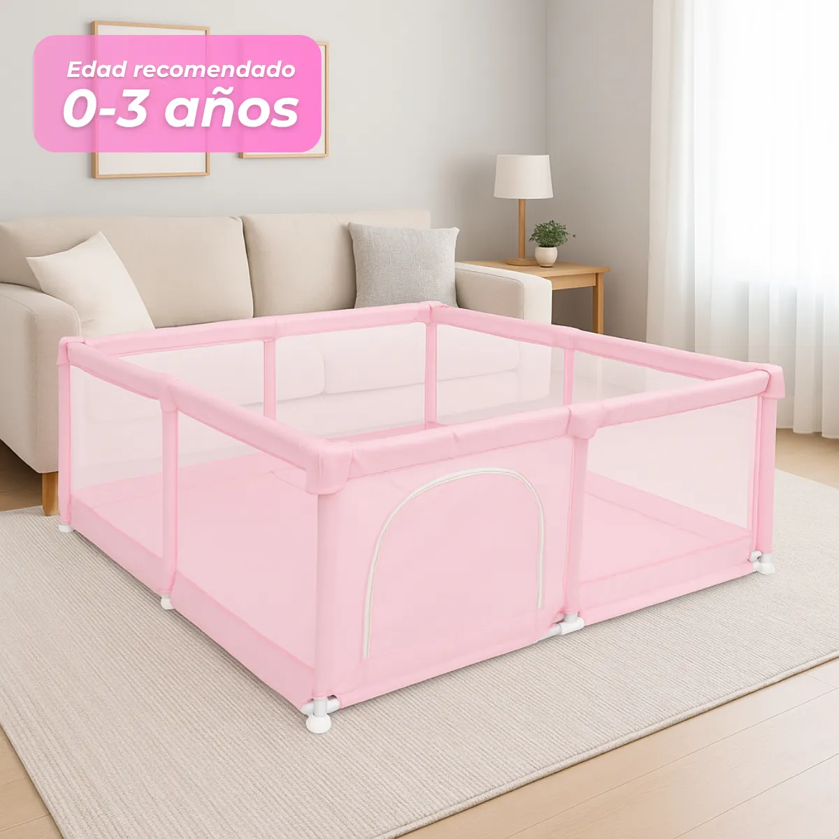 Foto 6 | Corral Para Bebé Aeiou Bc004 180*200 De Juegos Plegable Rosa