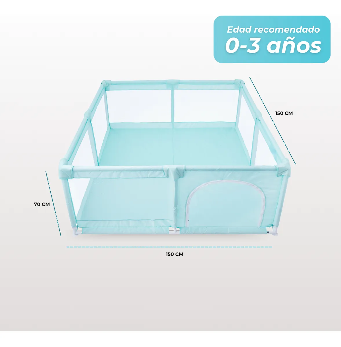 Foto 7 pulgar | Corral Para Bebé Aeiou Bc004 150*150 Plegable De Juego Verde