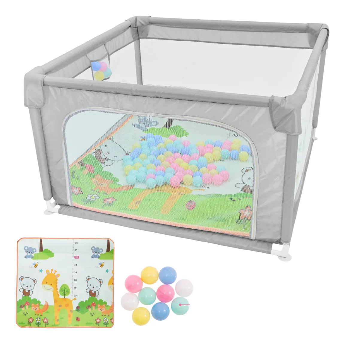 Foto 2 pulgar | Corral Para Bebé Aeiou Bc004 Plegable 120*120 Cm Accesorios Gris
