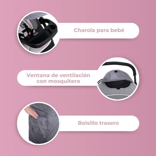 Foto 2 | Carriola Para Bebé Aeiou Francia Reclinable Con 3 Llantas Beige