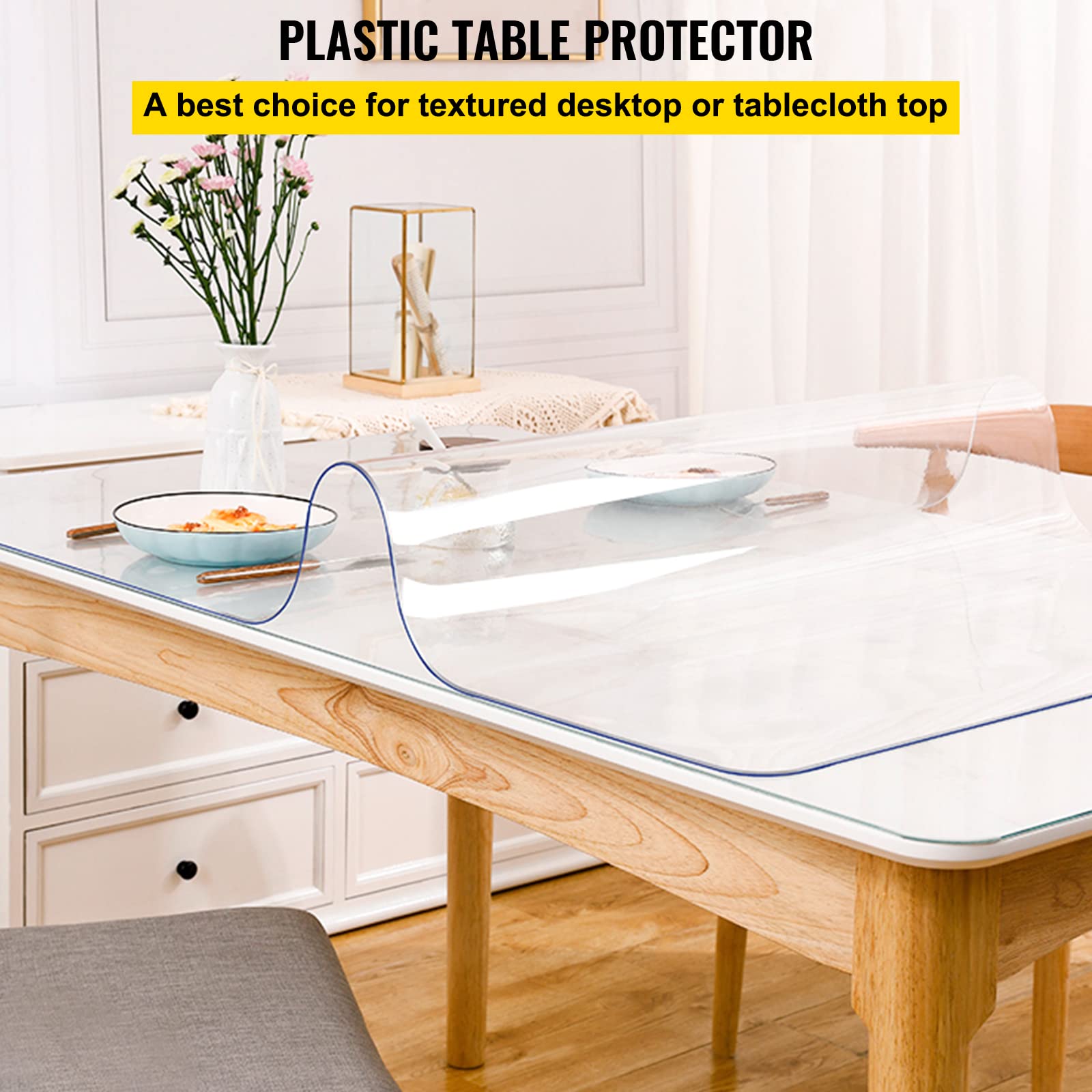 Foto 3 pulgar | Mantel Vevor De Plástico, 96 X 46 Cm, Pvc Grueso, Transparente, Impermeable - Venta Internacional.
