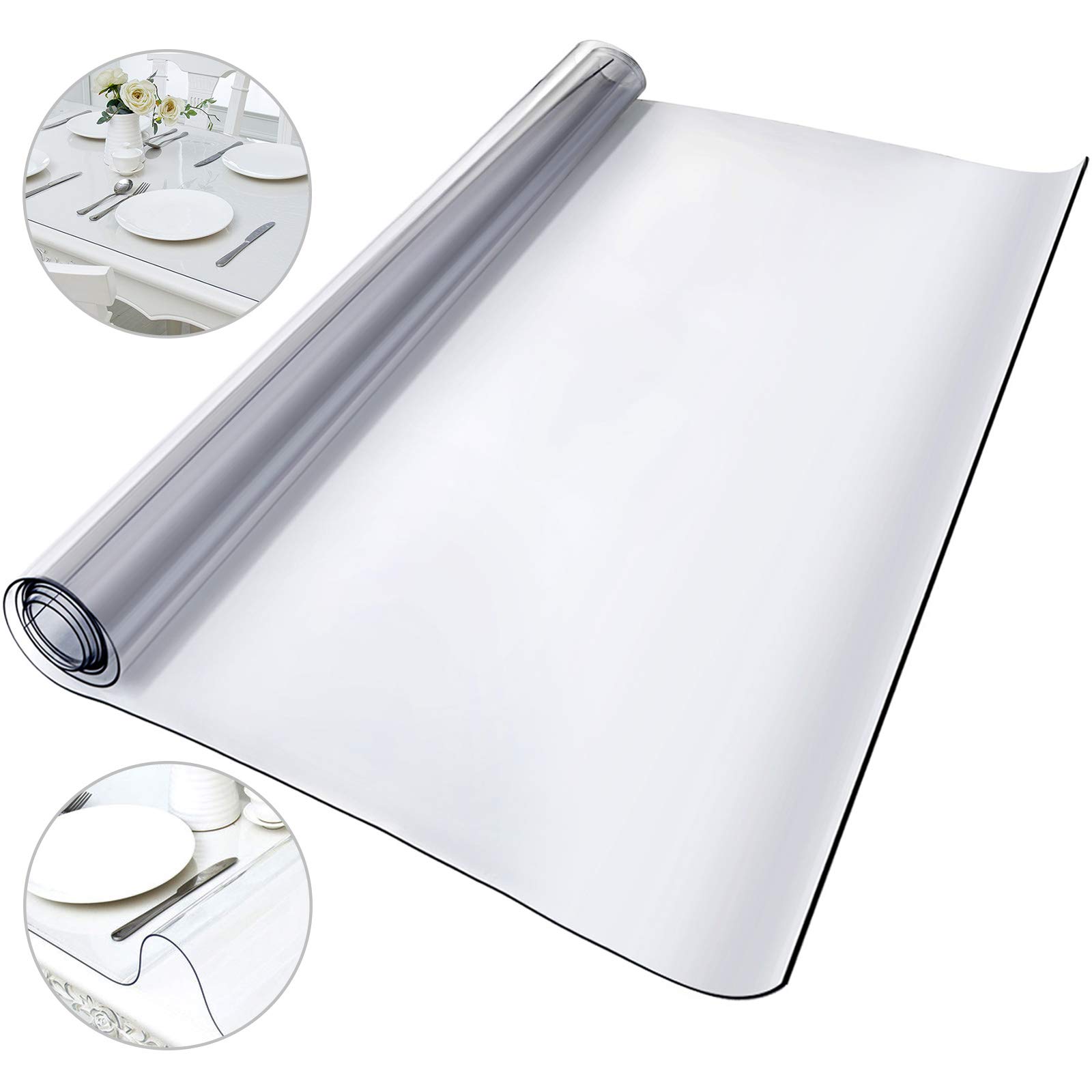 Foto 2 pulgar | Cubierta De Mesa Vevor De Plástico Pvc Transparente 107 X 203 X 0,2 Cm - Venta Internacional.