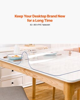 Foto 2 | Cubierta De Mesa Vevor De Plástico Pvc Transparente 107 X 203 X 0,2 Cm - Venta Internacional.