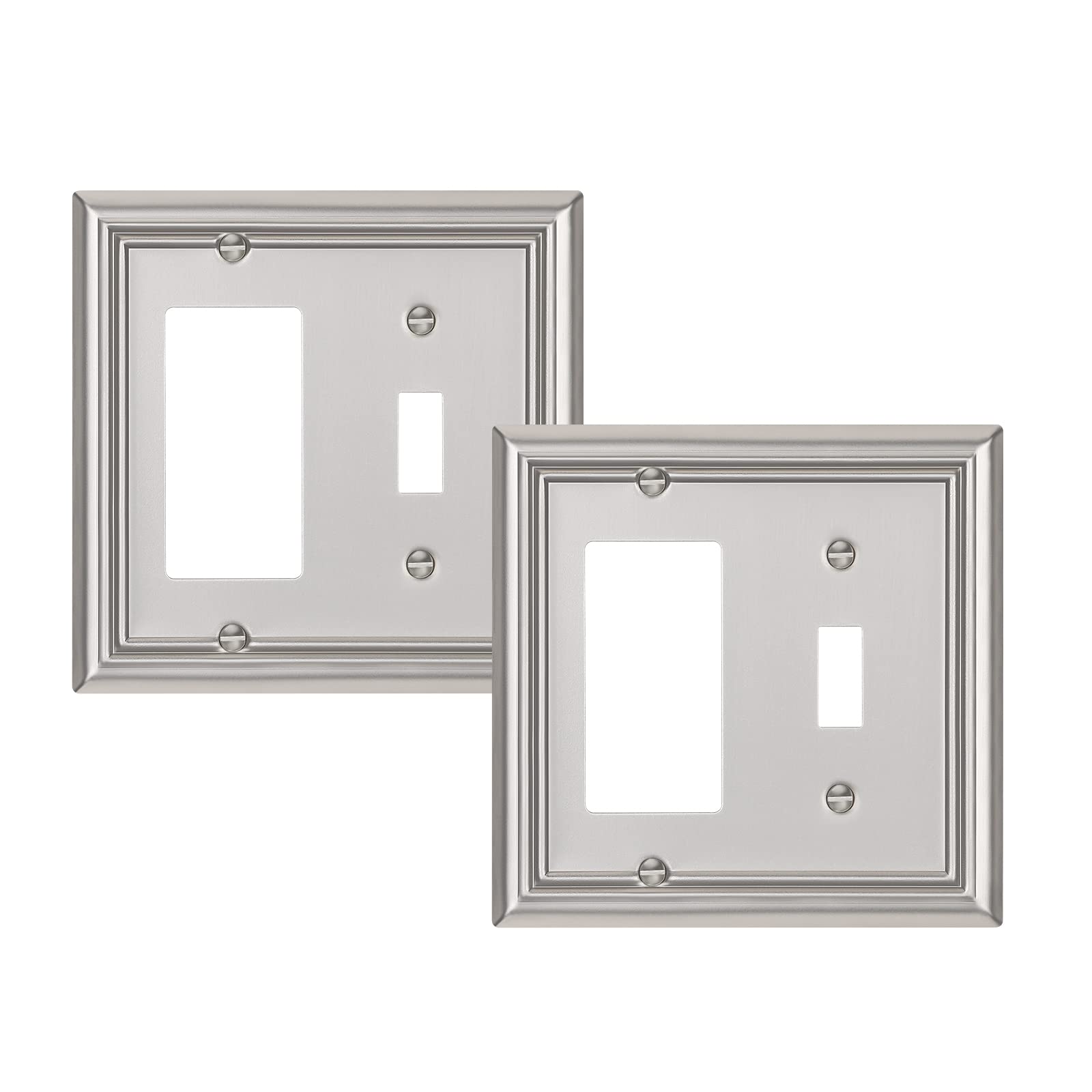 Foto 2 pulgar | Placas De Pared Dewenwils De Níquel Cepillado Con Doble Salida, Paquete De 2 - Venta Internacional.
